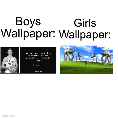 Reverse Stereotypes | Girls Wallpaper:; Boys Wallpaper: | image tagged in memes,blank transparent square | made w/ Imgflip meme maker