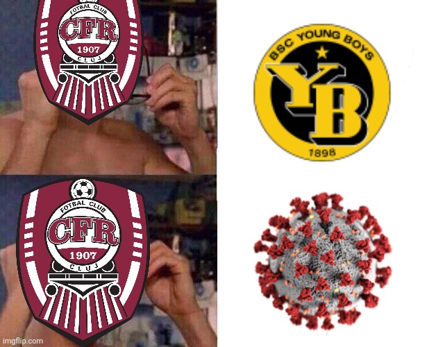 BSC Young Boys Bern (Random Guys from Switzerland): CFR CLUJ's new European Rival of Death | image tagged in spiderman glasses,cfr cluj,young boys,coronavirus,covid-19,memes | made w/ Imgflip meme maker