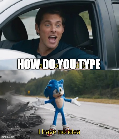 Sonic I have no idea | HOW DO YOU TYPE | image tagged in sonic i have no idea | made w/ Imgflip meme maker