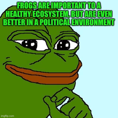 Born in a stream and made to lead, Pepe party august 29th. If you hate nature, vote for anyone else | FROGS ARE IMPORTANT TO A HEALTHY ECOSYSTEM, BUT ARE EVEN BETTER IN A POLITICAL ENVIRONMENT | image tagged in pepe,pepe party | made w/ Imgflip meme maker