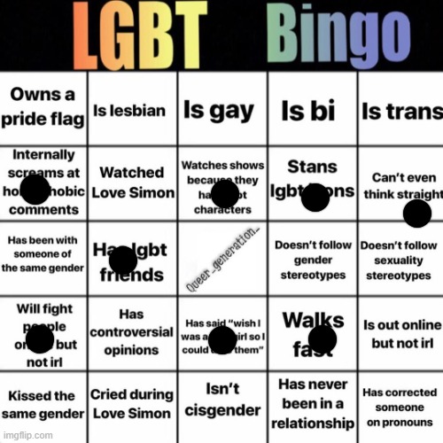 LGBTQ bingo | image tagged in lgbtq bingo | made w/ Imgflip meme maker