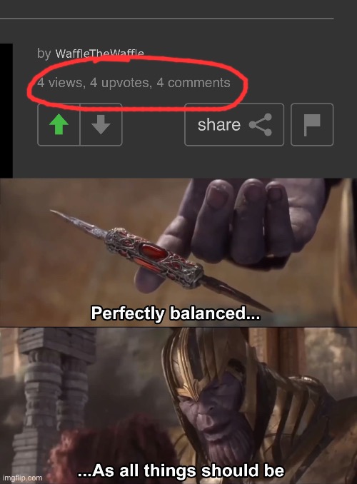 lol | image tagged in thanos perfectly balanced as all things should be | made w/ Imgflip meme maker