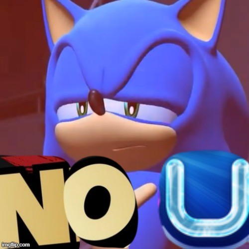 Sonic NO U | image tagged in sonic no u | made w/ Imgflip meme maker