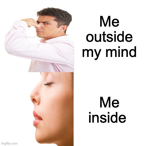 Me outside my mind Me inside | made w/ Imgflip meme maker