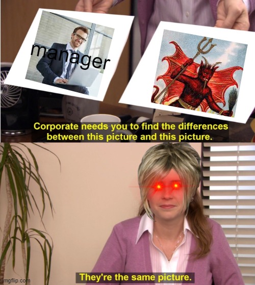 They're The Same Picture | manager | image tagged in memes,they're the same picture | made w/ Imgflip meme maker