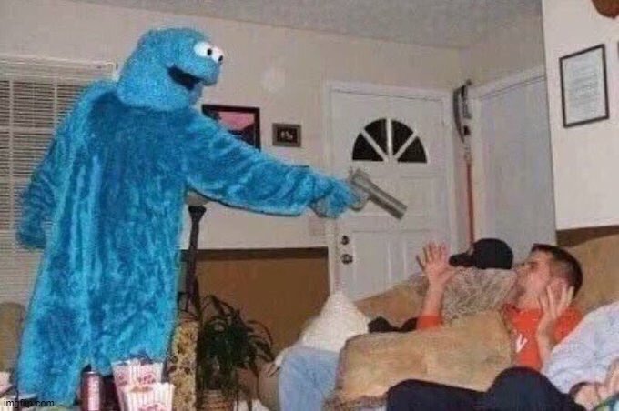 Cursed Cookie Monster | image tagged in cursed cookie monster | made w/ Imgflip meme maker