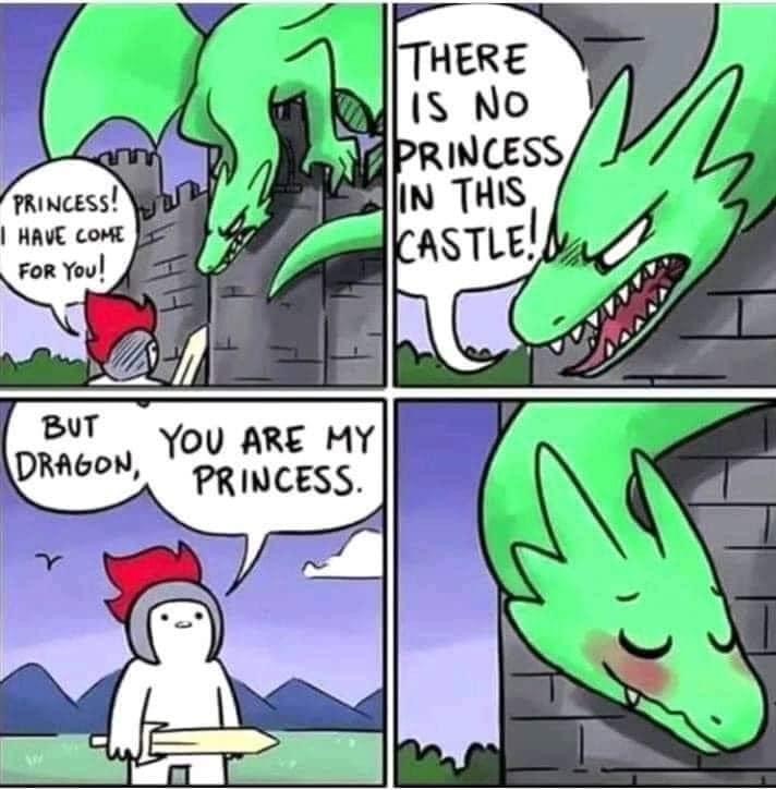 High Quality Knight dragon you are my princess Blank Meme Template