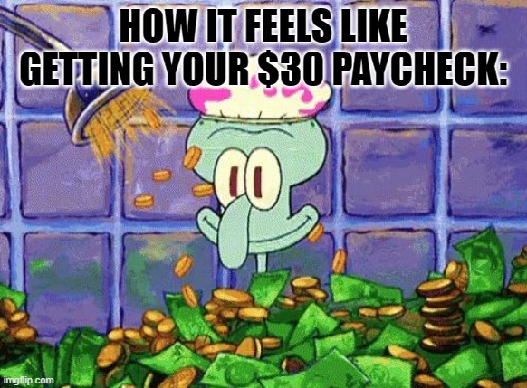 Ballin | HOW IT FEELS LIKE GETTING YOUR $30 PAYCHECK: | image tagged in ballin | made w/ Imgflip meme maker
