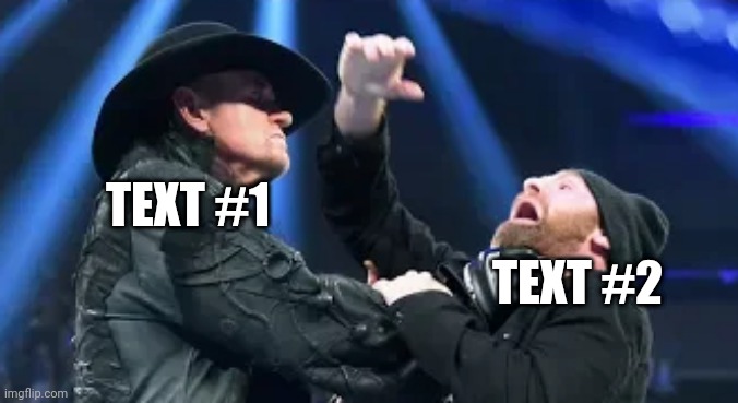 Undertaker and Sami Zayn | TEXT #1; TEXT #2 | image tagged in undertaker and sami zayn | made w/ Imgflip meme maker