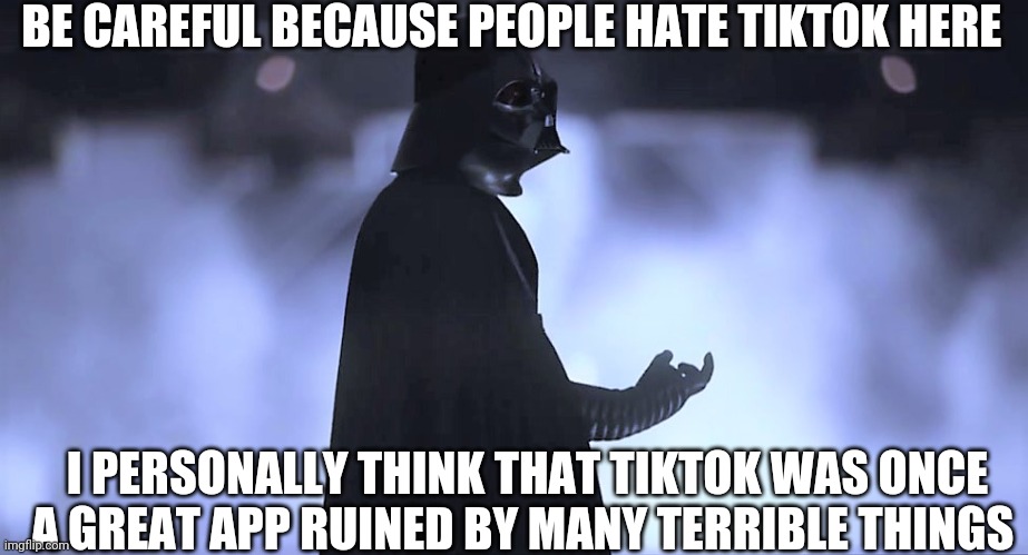 Be careful not to choke on your aspirations | BE CAREFUL BECAUSE PEOPLE HATE TIKTOK HERE I PERSONALLY THINK THAT TIKTOK WAS ONCE A GREAT APP RUINED BY MANY TERRIBLE THINGS | image tagged in be careful not to choke on your aspirations | made w/ Imgflip meme maker