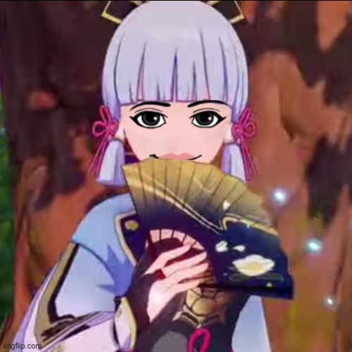 ayaka looking kinda spicee tho | made w/ Imgflip meme maker