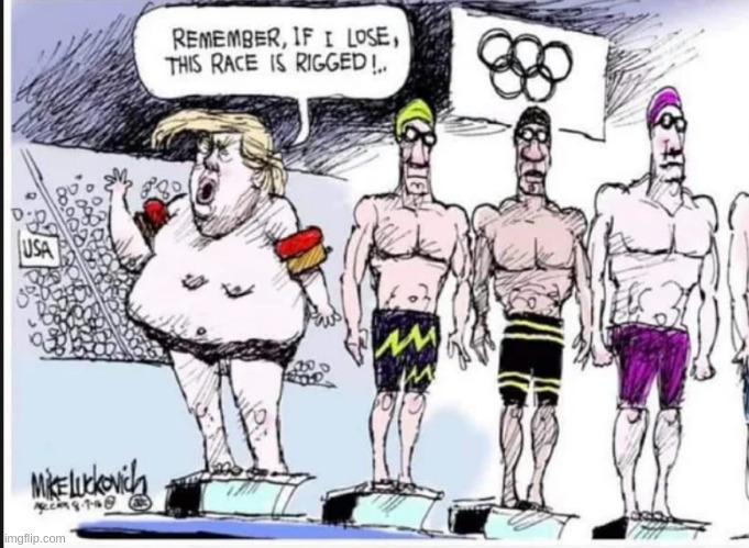 typical American strategy - American because they let him do it! | image tagged in usa,rumpt,olympics | made w/ Imgflip meme maker