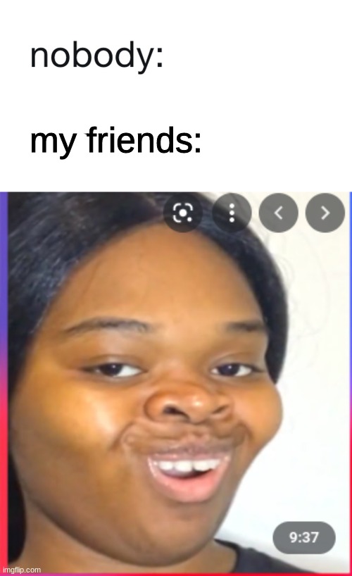my friends: | image tagged in nobody me | made w/ Imgflip meme maker