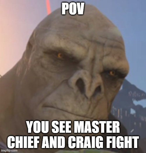 Craig | POV; YOU SEE MASTER CHIEF AND CRAIG FIGHT | image tagged in craig | made w/ Imgflip meme maker