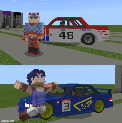 Mista and Jonathan’s cars in Minecraft | made w/ Imgflip meme maker