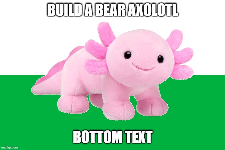 BUILD A BEAR AXOLOTL; BOTTOM TEXT | made w/ Imgflip meme maker