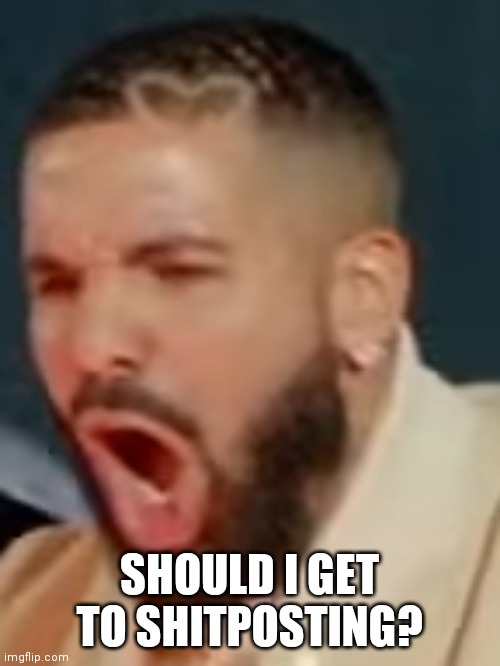 Drake pog | SHOULD I GET TO SHITPOSTING? | image tagged in drake pog | made w/ Imgflip meme maker