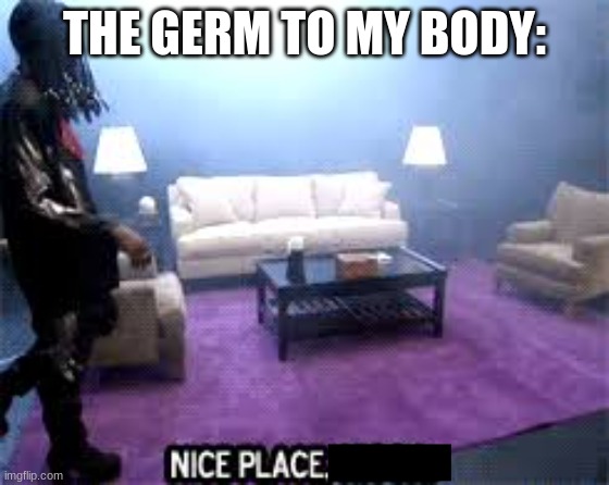 Nice place  | THE GERM TO MY BODY: | image tagged in nice place | made w/ Imgflip meme maker