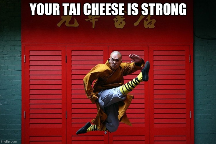 Your Kung Fu Is Strong | YOUR TAI CHEESE IS STRONG | image tagged in your kung fu is strong | made w/ Imgflip meme maker