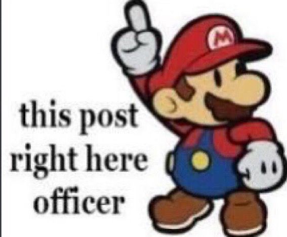 High Quality This post right here officer paper mario Blank Meme Template