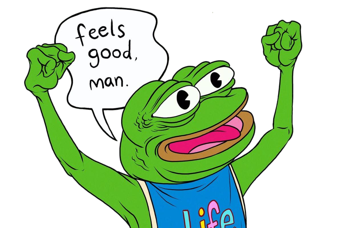 High Quality Pepe feels good man Sticker Blank Meme Template