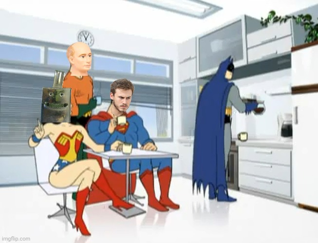 Justice League Break Room | image tagged in justice league break room | made w/ Imgflip meme maker
