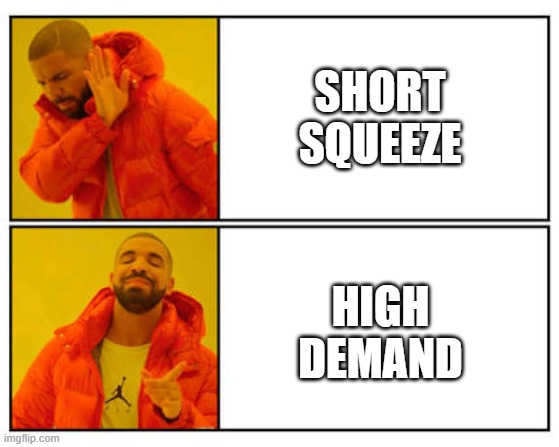 No - Yes | SHORT SQUEEZE; HIGH DEMAND | image tagged in no - yes,MMAT | made w/ Imgflip meme maker