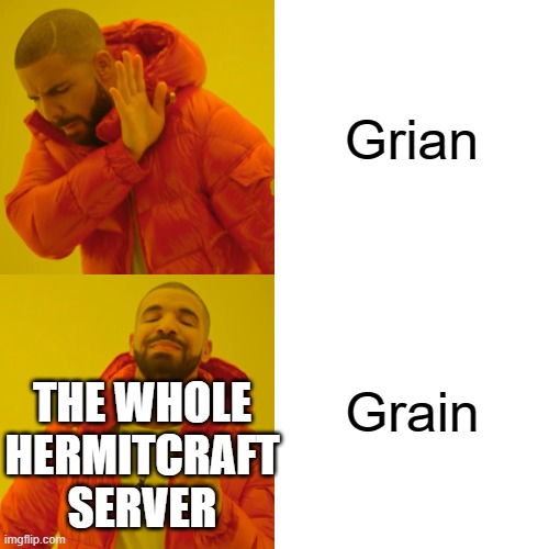 Hermit memes | Grian; Grain; THE WHOLE HERMITCRAFT SERVER | image tagged in memes | made w/ Imgflip meme maker