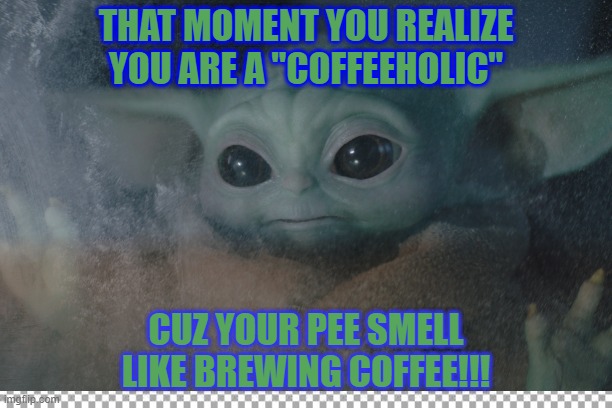 coffee | THAT MOMENT YOU REALIZE YOU ARE A "COFFEEHOLIC"; CUZ YOUR PEE SMELL LIKE BREWING COFFEE!!! | image tagged in coffee addict | made w/ Imgflip meme maker