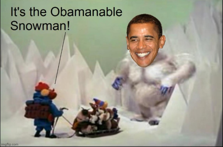Obamanable Snowman | image tagged in obama,snowman,obamanable,obamanable snowman | made w/ Imgflip meme maker