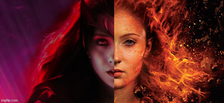 The Scarlet Witch and Dark Phoenix- arguably two of the most powerful females in the Marvel universe | image tagged in marvel | made w/ Imgflip meme maker