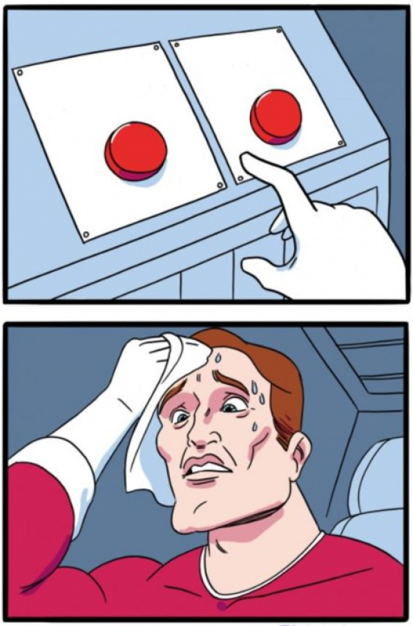 Elegir entre dos botones Blank Meme Template