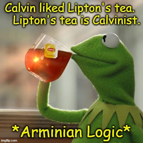 Calvinist Kermit | image tagged in calvinist memes,arminian,calvinist,kermit the frog,free will,tulip | made w/ Imgflip meme maker