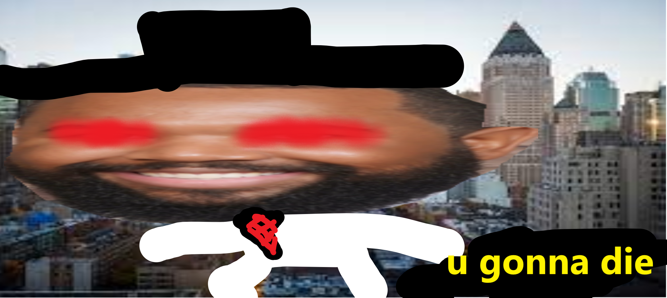 High Quality black stickman dude wants to kill you Blank Meme Template