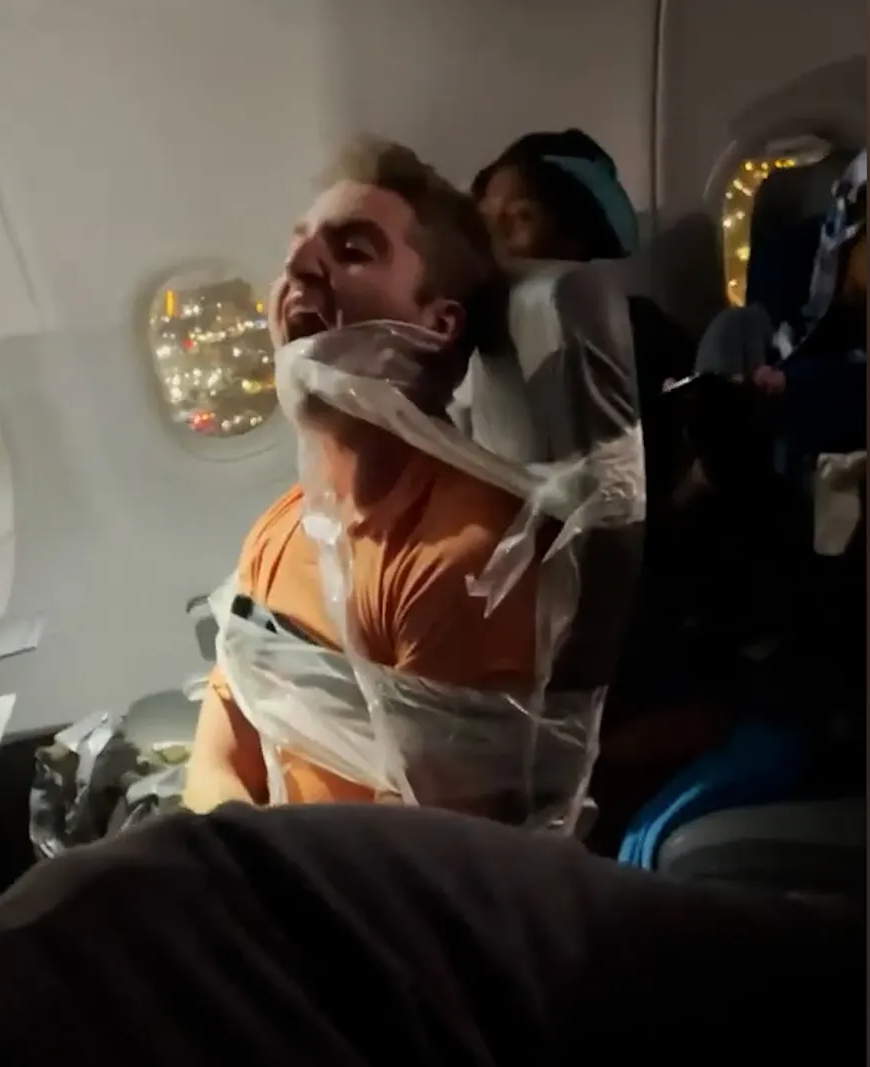 Duct Taped passenger Frontier Airlines Blank Meme Template