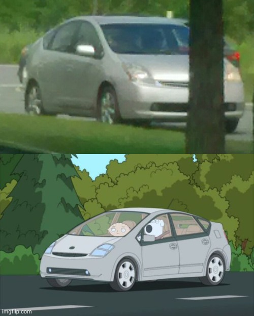 I saw Brian Griffin's car in real life! | image tagged in family guy,brian griffin,family guy brian,prius,real life | made w/ Imgflip meme maker