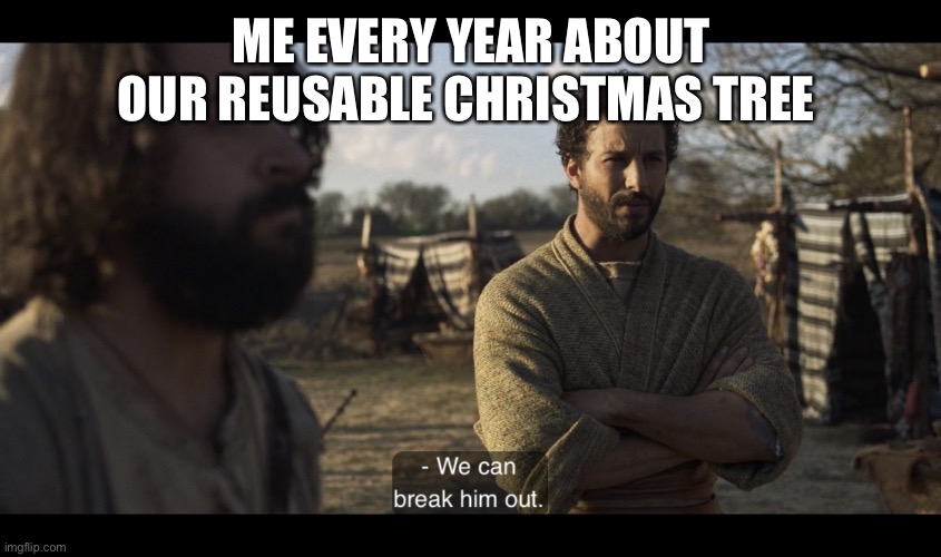 The Chosen | ME EVERY YEAR ABOUT OUR REUSABLE CHRISTMAS TREE | image tagged in the chosen | made w/ Imgflip meme maker