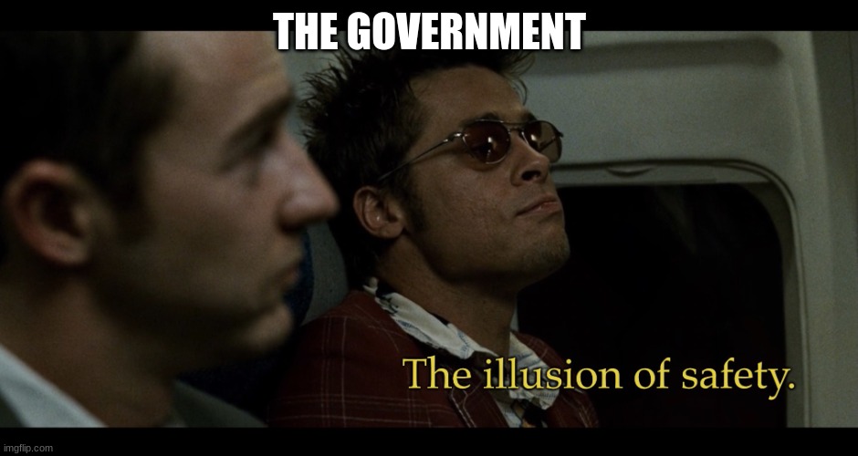 The illusion of safety | THE GOVERNMENT | image tagged in the illusion of safety | made w/ Imgflip meme maker