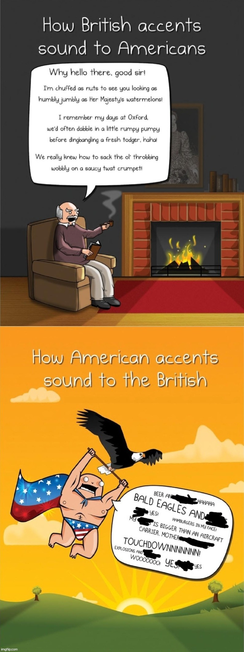 Pages from "The Oatmeal" | image tagged in british,america | made w/ Imgflip meme maker