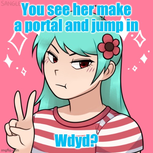 You see her make a portal and jump in; Wdyd? | made w/ Imgflip meme maker