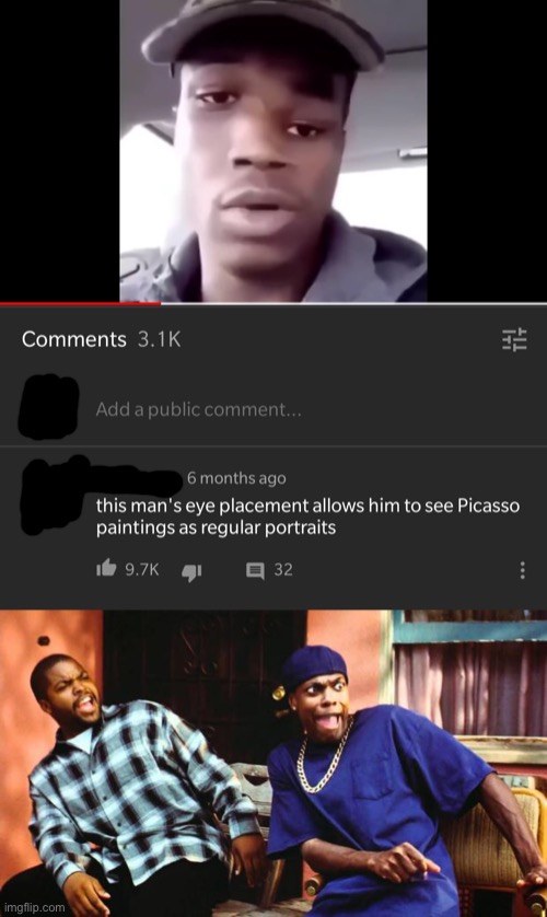 not sure who this roast is worse toward; him or picasso | image tagged in ice cube damn,rare insults,picasso,funny,roasted | made w/ Imgflip meme maker