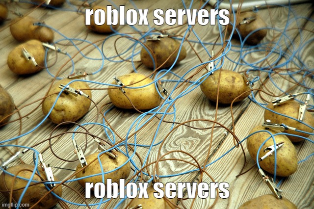 potato servers | roblox servers; roblox servers | image tagged in potato servers,roblox meme,certified bruh moment | made w/ Imgflip meme maker