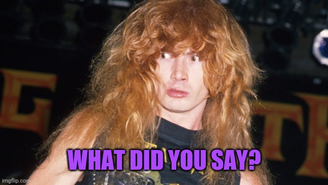 Dave Mustaine | WHAT DID YOU SAY? | image tagged in dave mustaine | made w/ Imgflip meme maker