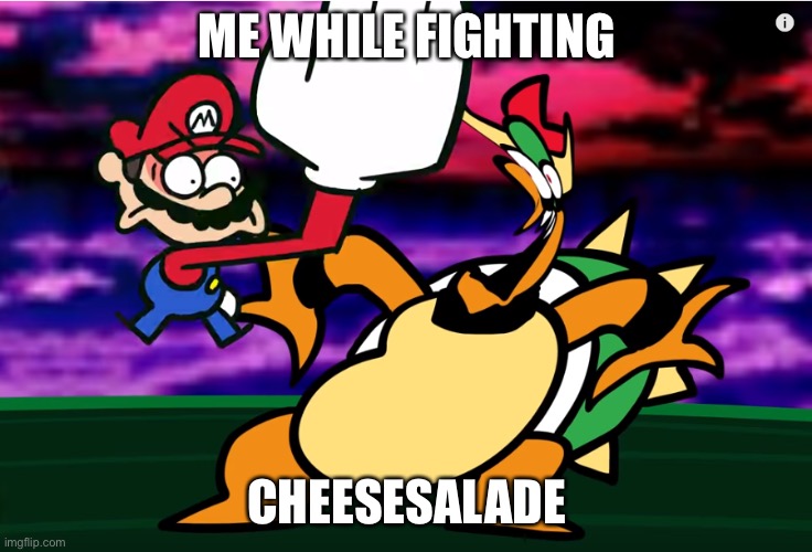 Something about Super Mario 64 SLAP | ME WHILE FIGHTING; CHEESESALADE | image tagged in something about super mario 64 slap | made w/ Imgflip meme maker