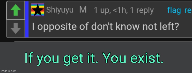 . | If you get it. You exist. | made w/ Imgflip meme maker