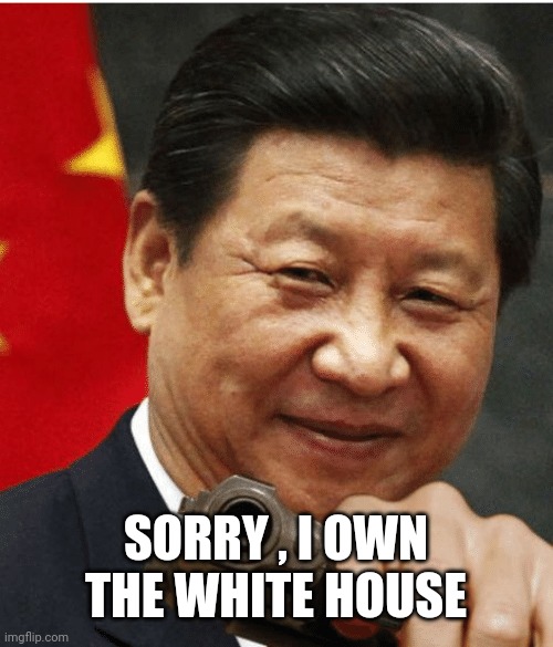 Xi Jinping | SORRY , I OWN THE WHITE HOUSE | image tagged in xi jinping | made w/ Imgflip meme maker