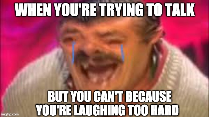 XDDDDDDDDD | WHEN YOU'RE TRYING TO TALK; BUT YOU CAN'T BECAUSE YOU'RE LAUGHING TOO HARD | image tagged in laugh-cry,laughing,crying,relatable,depression,funny | made w/ Imgflip meme maker