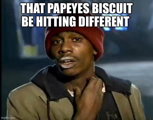 Brick | THAT PAPEYES BISCUIT BE HITTING DIFFERENT | image tagged in memes,y'all got any more of that | made w/ Imgflip meme maker