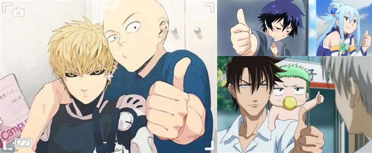 image tagged in one punch man thumb,yep another other anime thumb,another anime thumb,just an anime thumb up | made w/ Imgflip meme maker