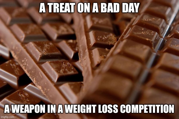 i just made this up lol | A TREAT ON A BAD DAY; A WEAPON IN A WEIGHT LOSS COMPETITION | image tagged in chocolade,funny,weapon | made w/ Imgflip meme maker